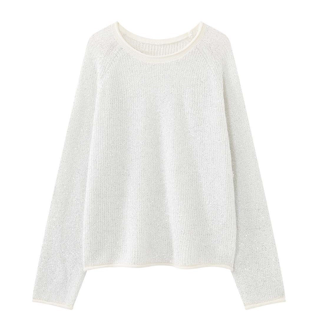 Damen Bouclé-Mohair-Pullover mit Rundhalsausschnitt und dezentem Glitzer-Effekt Shop Nory