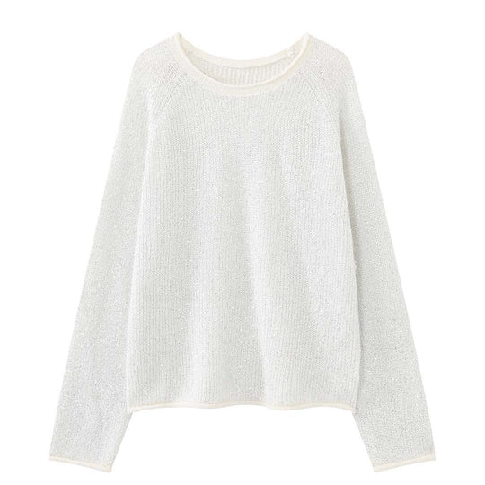Damen Bouclé-Mohair-Pullover mit Rundhalsausschnitt und dezentem Glitzer-Effekt Shop Nory