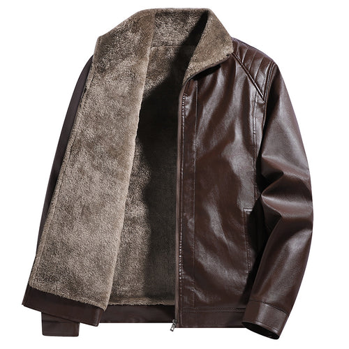 Herren Kunstleder-Fliegerjacke mit Teddyfutter und gesteppter Schulterpartie Shop Nory