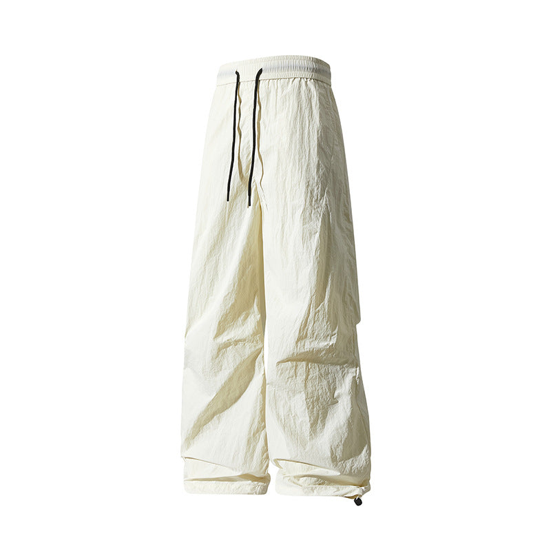 Unisex Weite technische Nylon-Hose mit Kordelzug und verstellbarem Saum Shop Nory