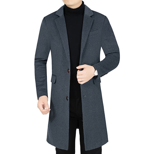 Herren Langer Wollmix-Mantel mit durchgehendem Kunstfell-Futter und schlanker Silhouette Shop Nory