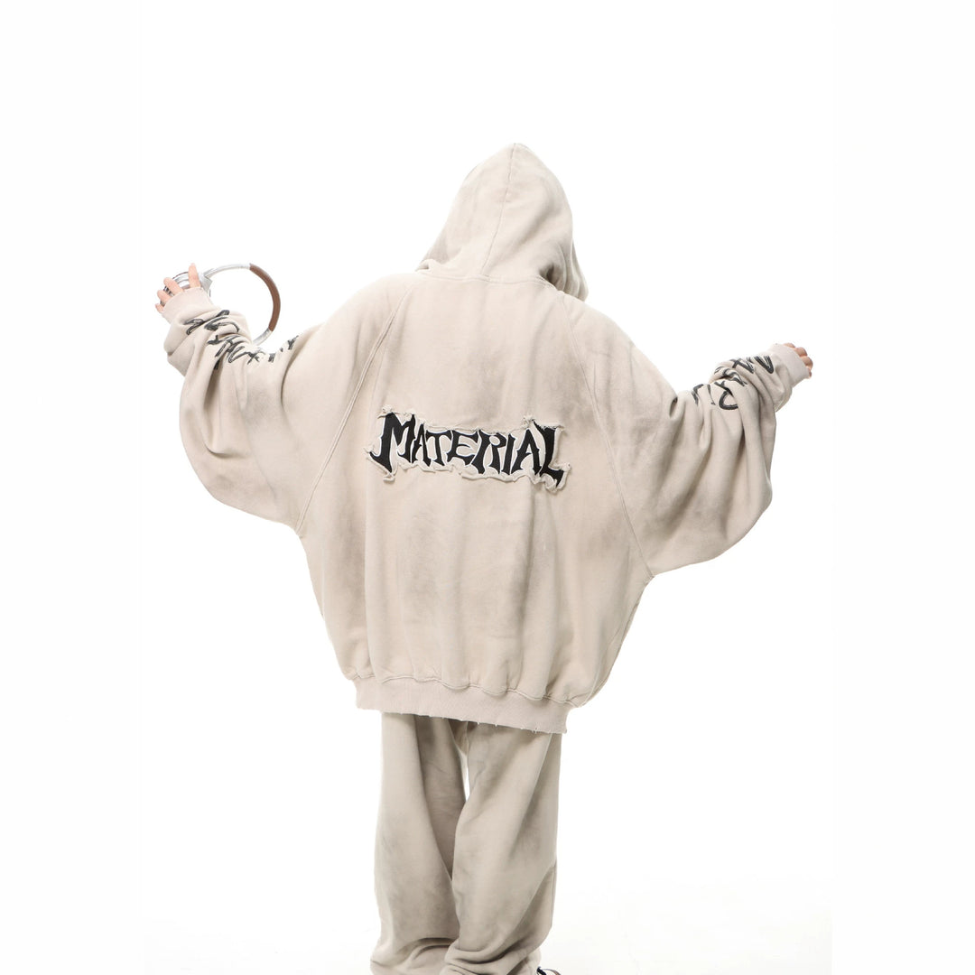 Unisex Kapuzenpullover im Oversize‑Cut mit Batik‑Wash und Statement‑Rückenprint Shop Nory