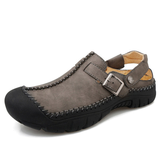 Herren Clogs aus hochwertigem Leder mit komfortablem Riemen und rutschfester Sohle