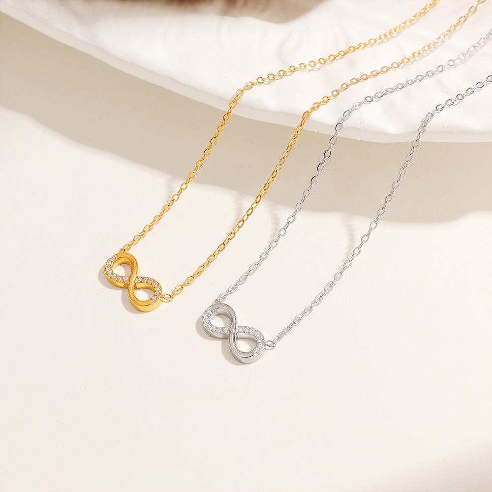 Frauen Sparkling Infinity Anhänger Halskette Shop Nory