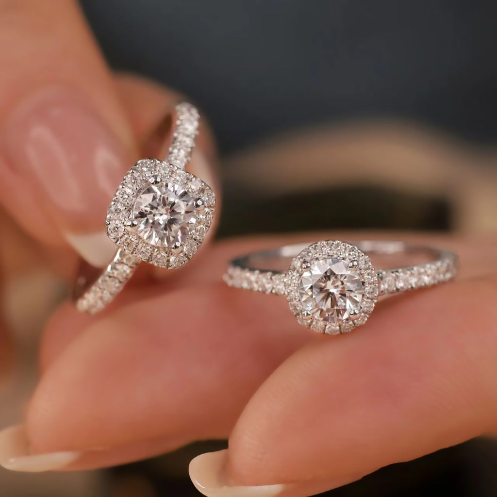Damen Verlobungsring mit funkelndem Zirkonia Besatz Shop Nory