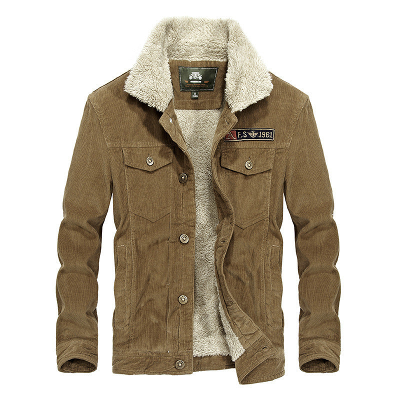 Herren Cord‑Truckerjacke mit Teddyfutter und aufgesetzten Brusttaschen Shop Nory