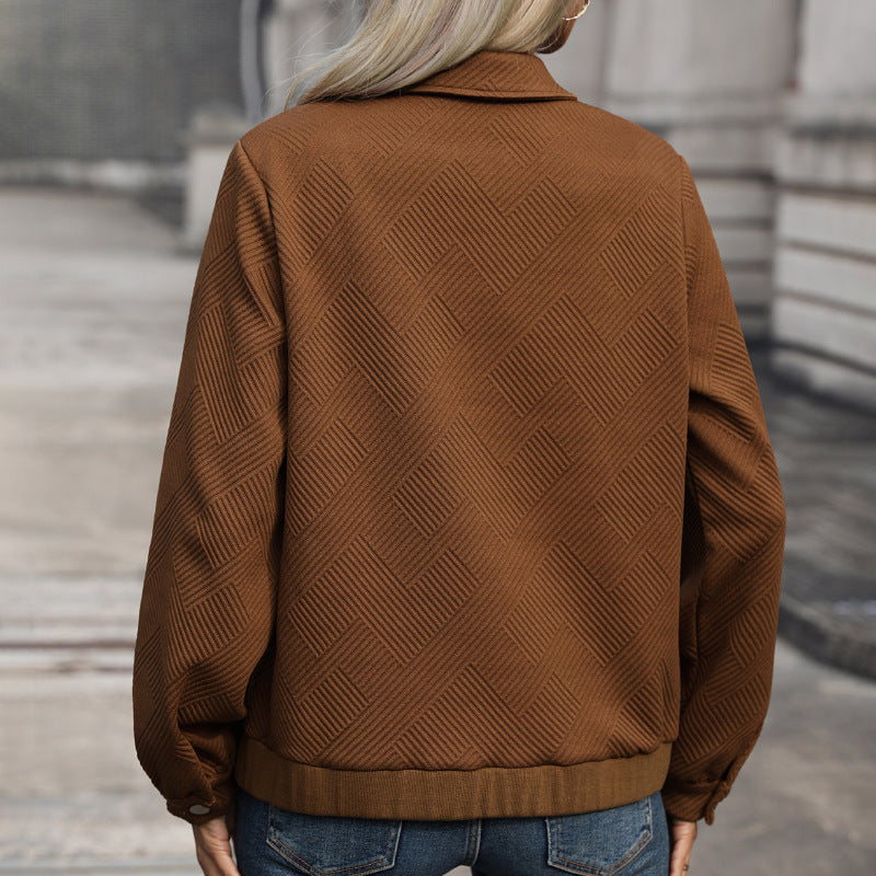 Damen Strukturierte Jacke mit geometrischem Steppmuster und Reißverschluss Shop Nory
