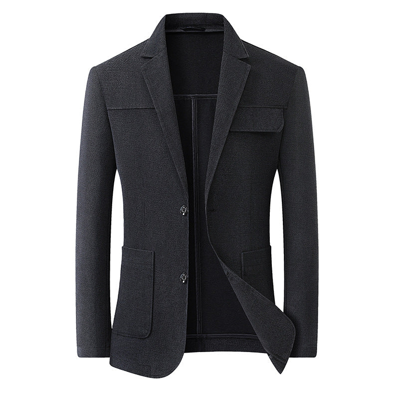 Herren Unstrukturiertes Casual-Sakko mit aufgesetzten Taschen und schmalem Revers Shop Nory