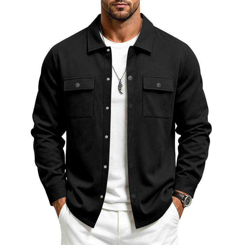 Herren Overshirt-Jacke mit Druckknopfleiste und aufgesetzten Brusttaschen Shop Nory