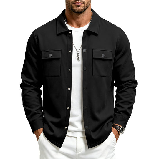Herren Overshirt-Jacke mit Druckknopfleiste und aufgesetzten Brusttaschen Shop Nory
