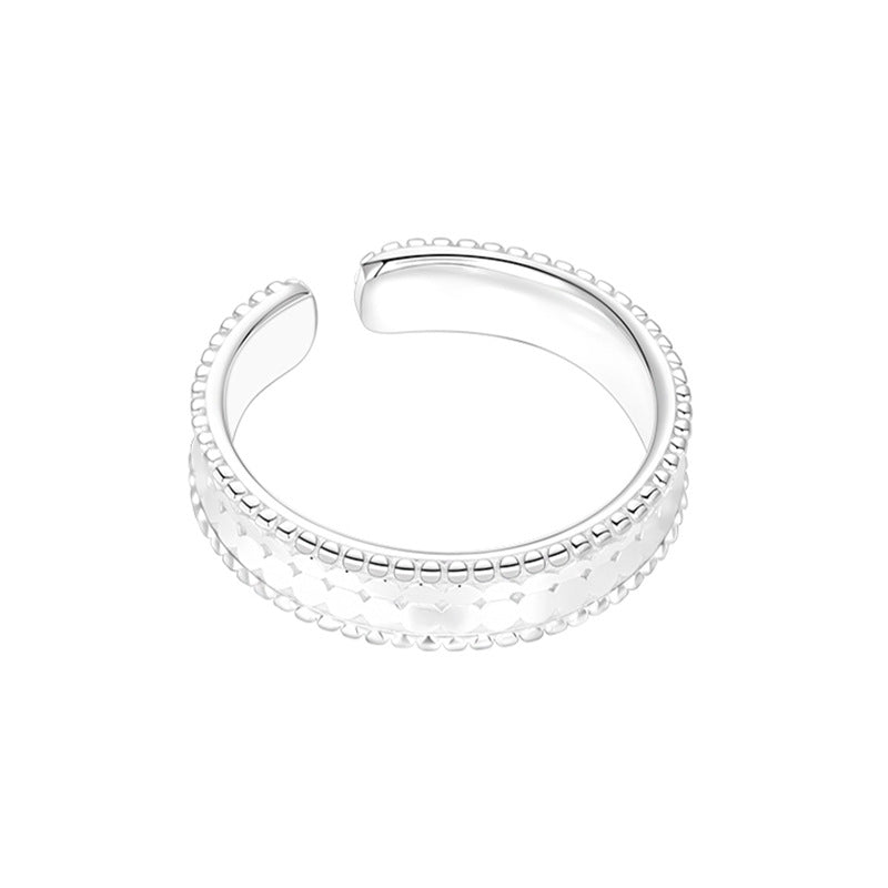 Damen Hochwertiger Silberring mit kunstvoller Textur und modernem Design Shop Nory