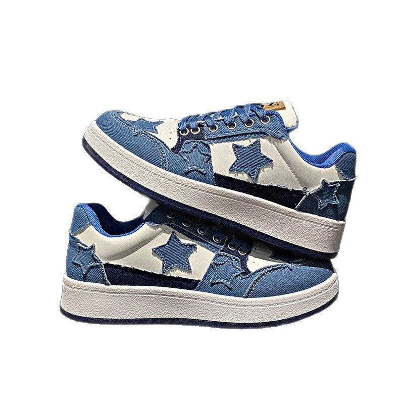 Damen Sportliche Sneakers mit modischen Sternen-Applikationen Shopnory