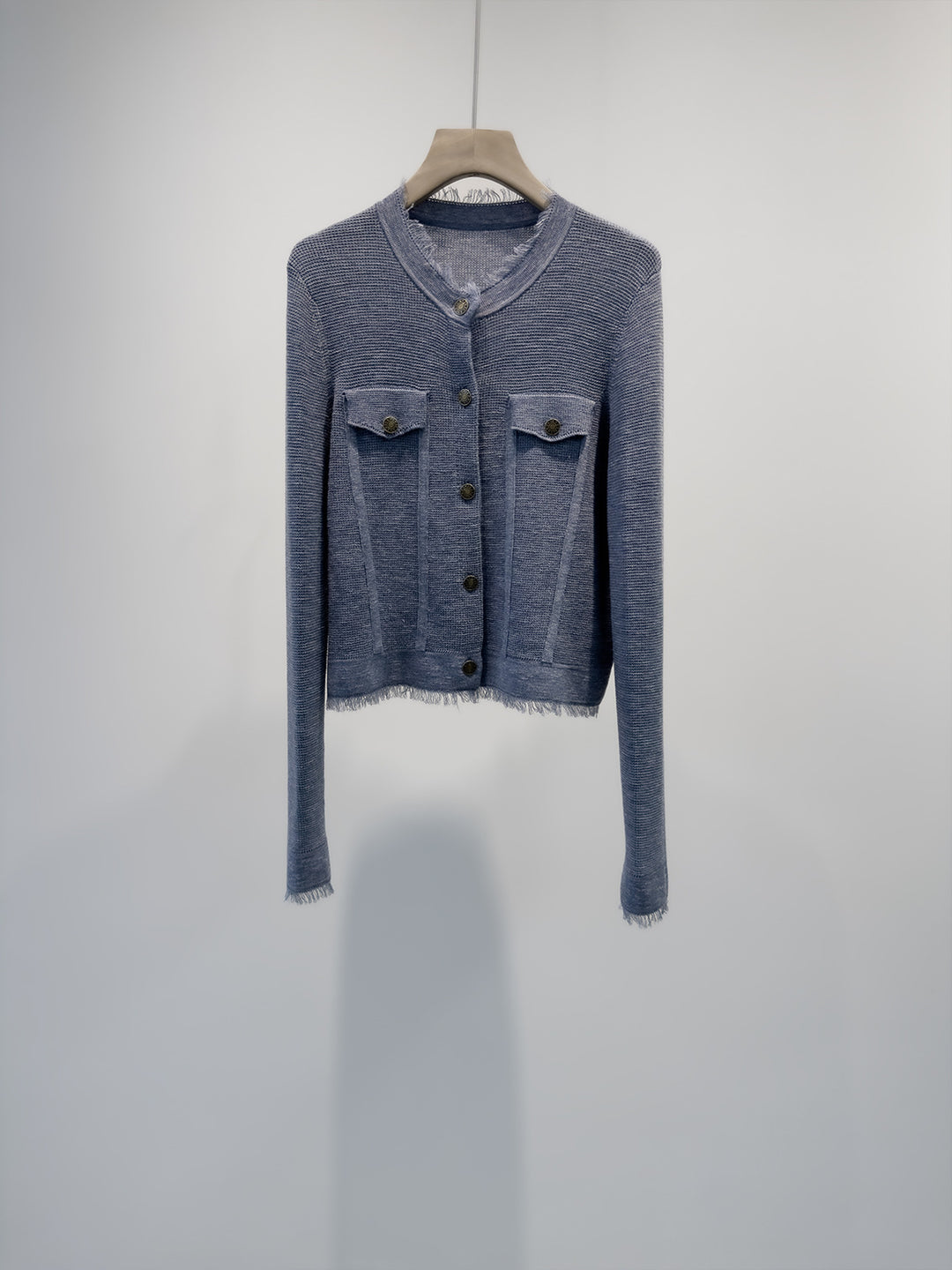 Damen strukturierter langärmeliger Knopf-Cardigan Shop Nory