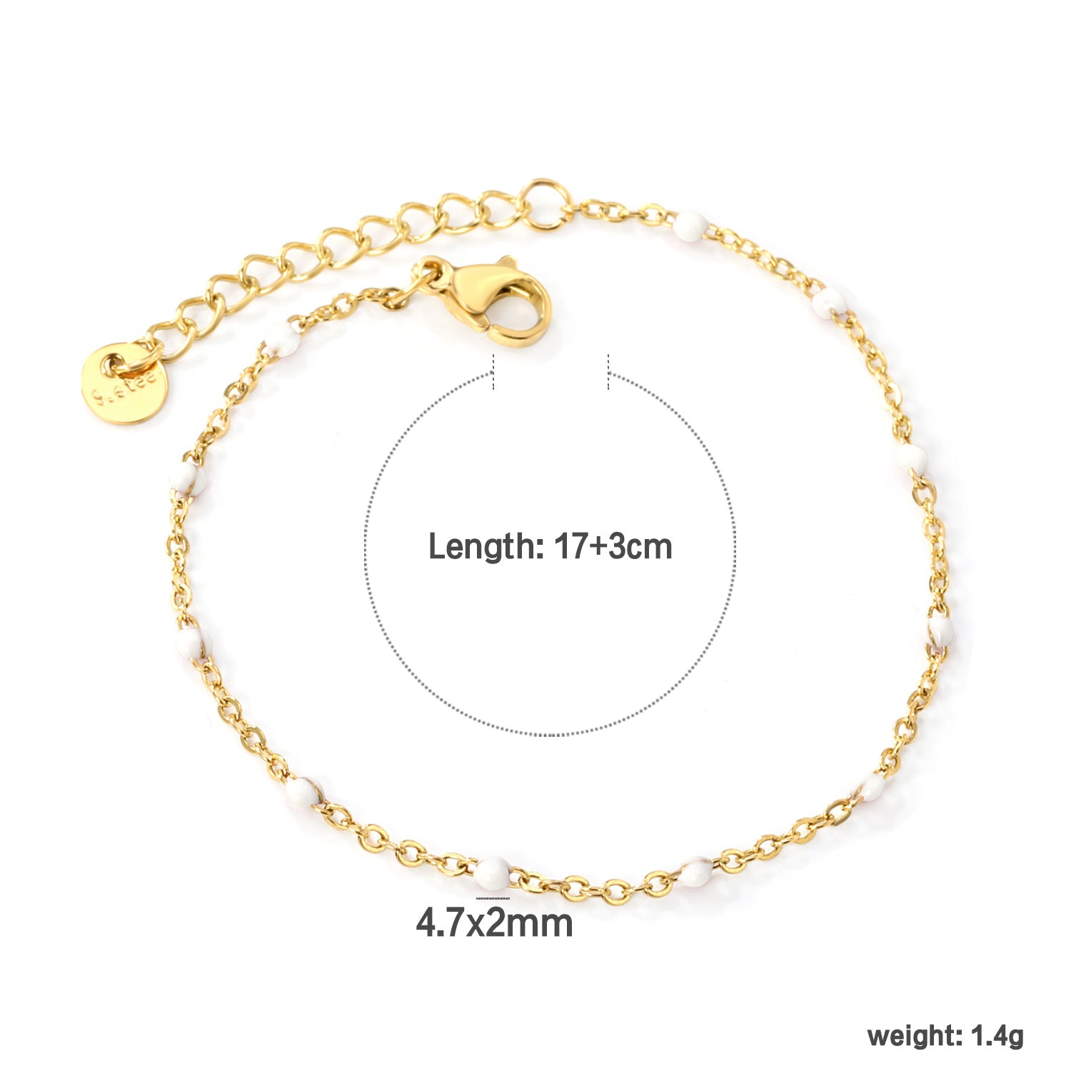 Damen zartes goldplattiertes Armband mit roten Akzenten Shop Nory