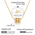 Damen elegante Edelstahl Halskette mit funkelndem Zirkonanhänger Shop Nory