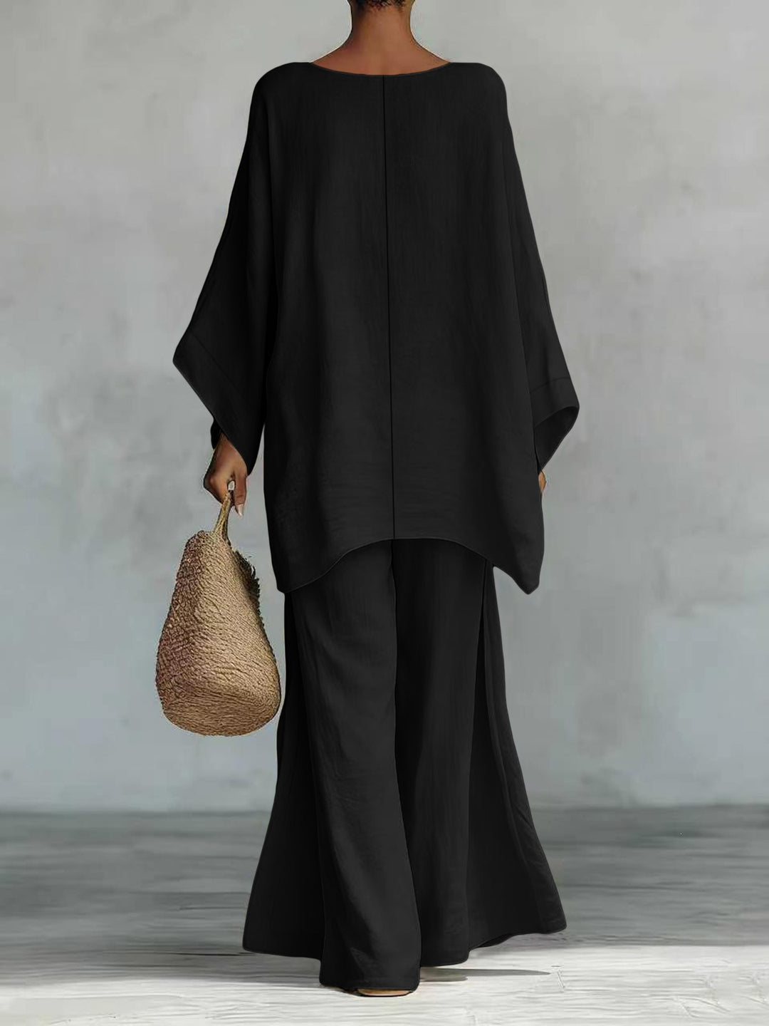 Damen Lässiges Oversize-Kaftanoberteil mit weiten Palazzohosen Shop Nory