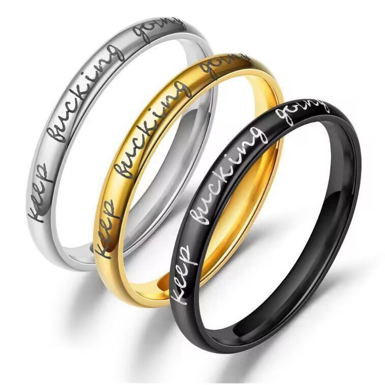 Damen Ring mit eingraviertem motivierendem Spruch Shop Nory