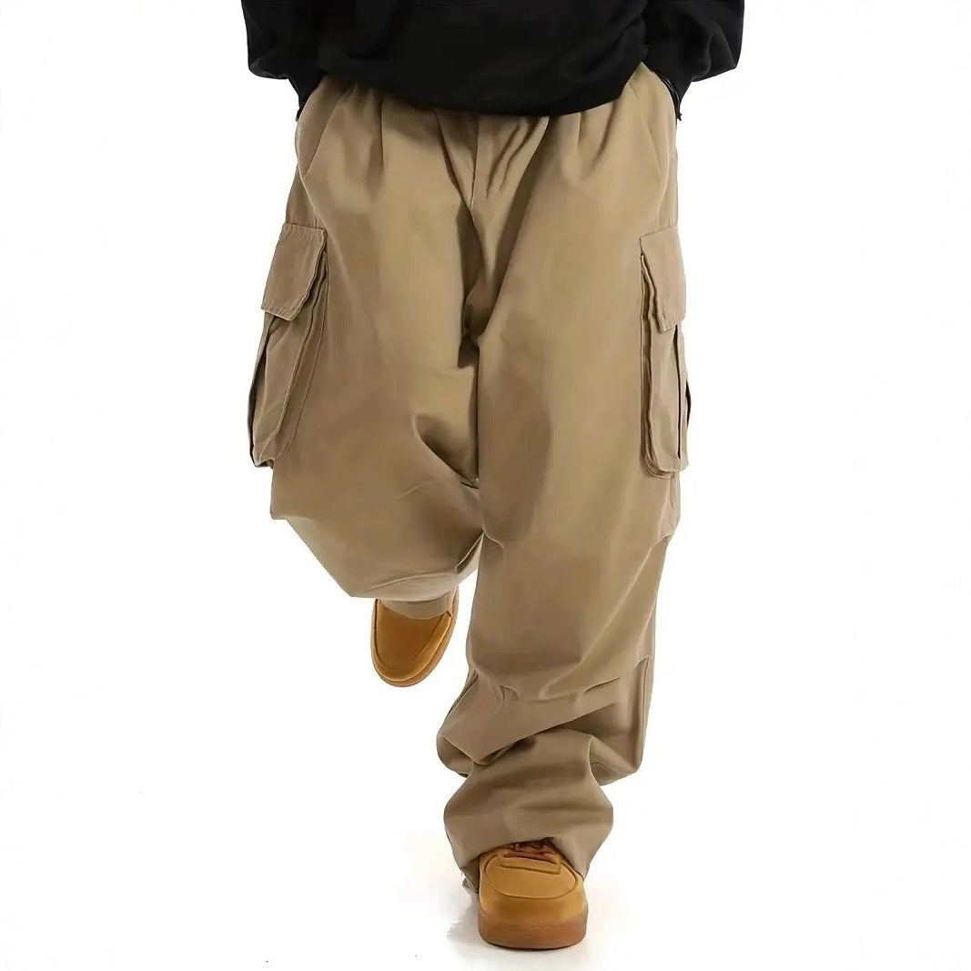 Herren Weite Baggy-Cargohose mit tiefem Schritt, großen Klappentaschen & relaxed Fit Shop Nory