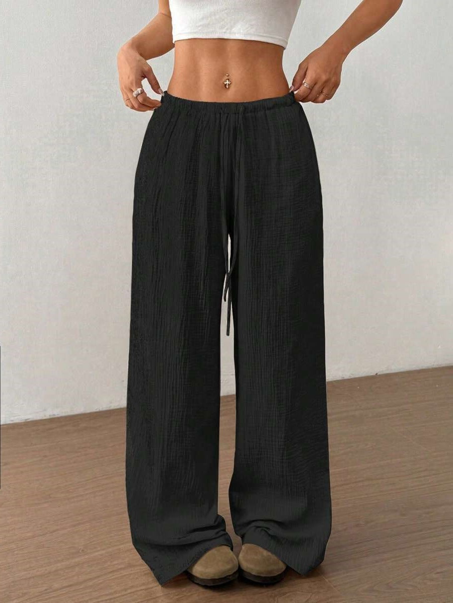 Damen Weite Sommerhose mit elastischem Bund und lockerem Schnitt