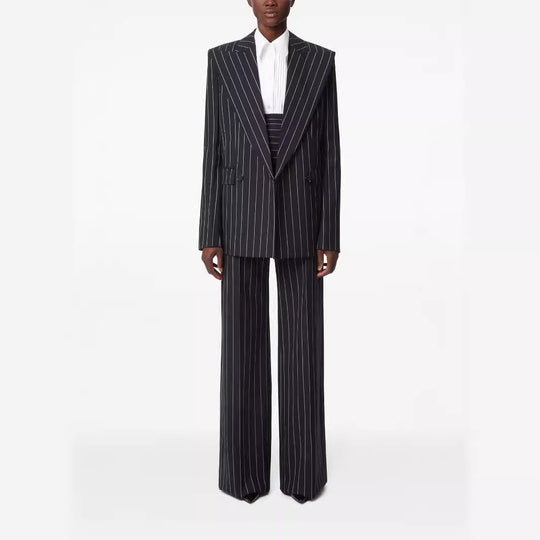 Damen Oversize Nadelstreifen Zweiteiliger Tailoring-Anzug mit weitem High‑Waist‑Hosenbein Shop Nory
