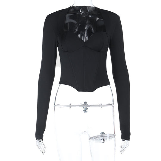 Damen Tailliertes Corsagen-Oberteil mit geformtem Bustier und Stretch-Ärmeln Shop Nory