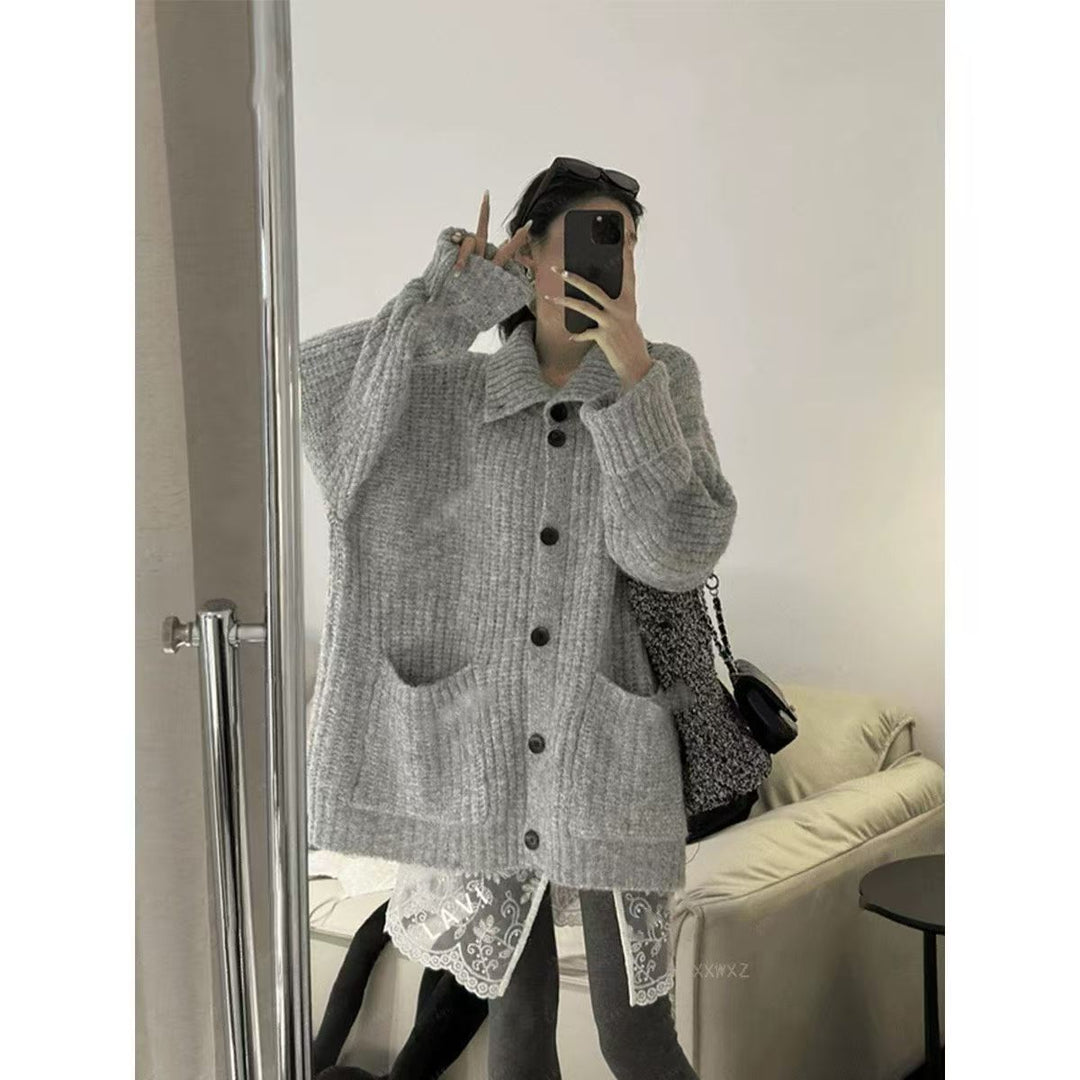 Damen Kuscheliger Grobstrick Cardigan Shop Nory