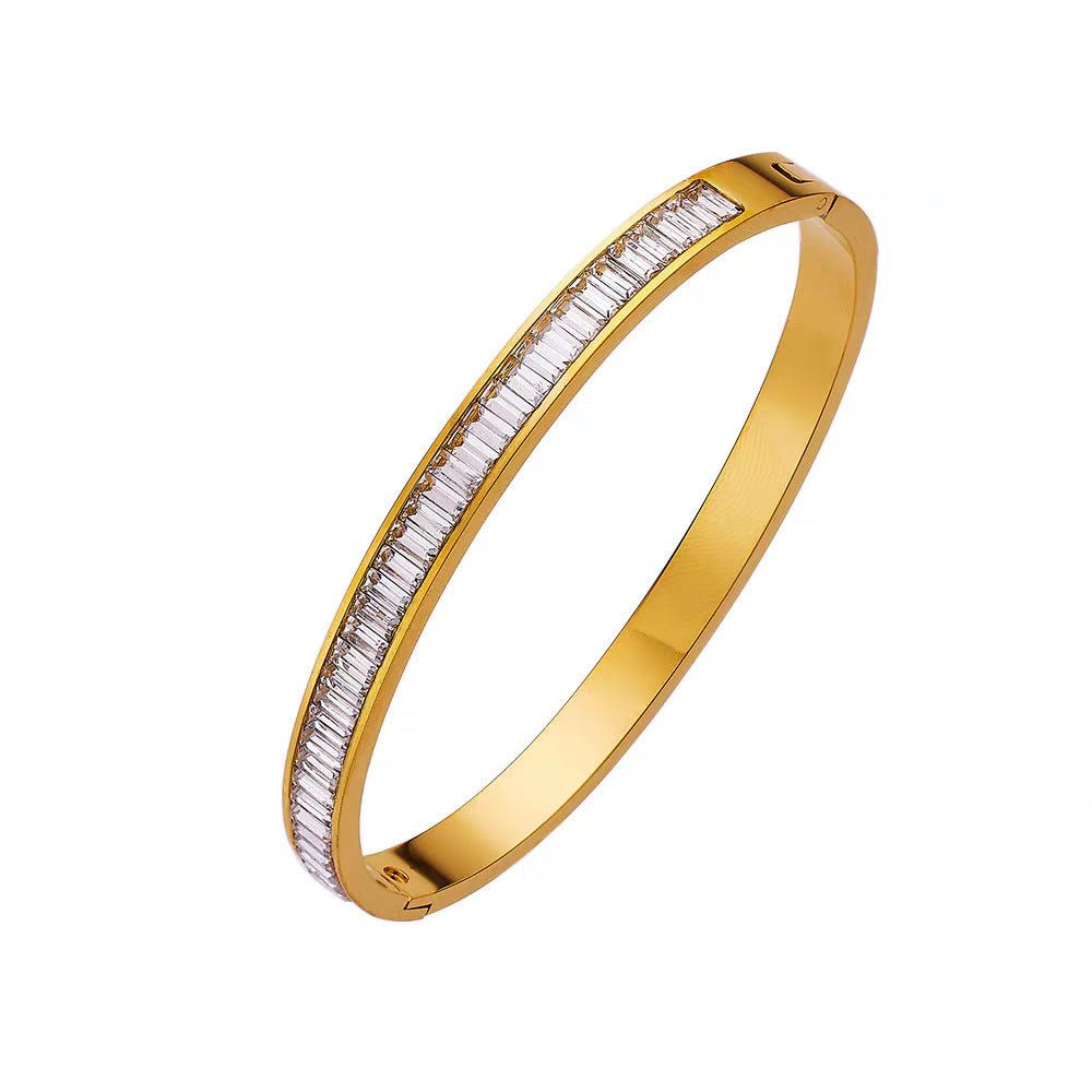 Damen Elegante Kristall-verzierte Armreif Bracelet Shop Nory