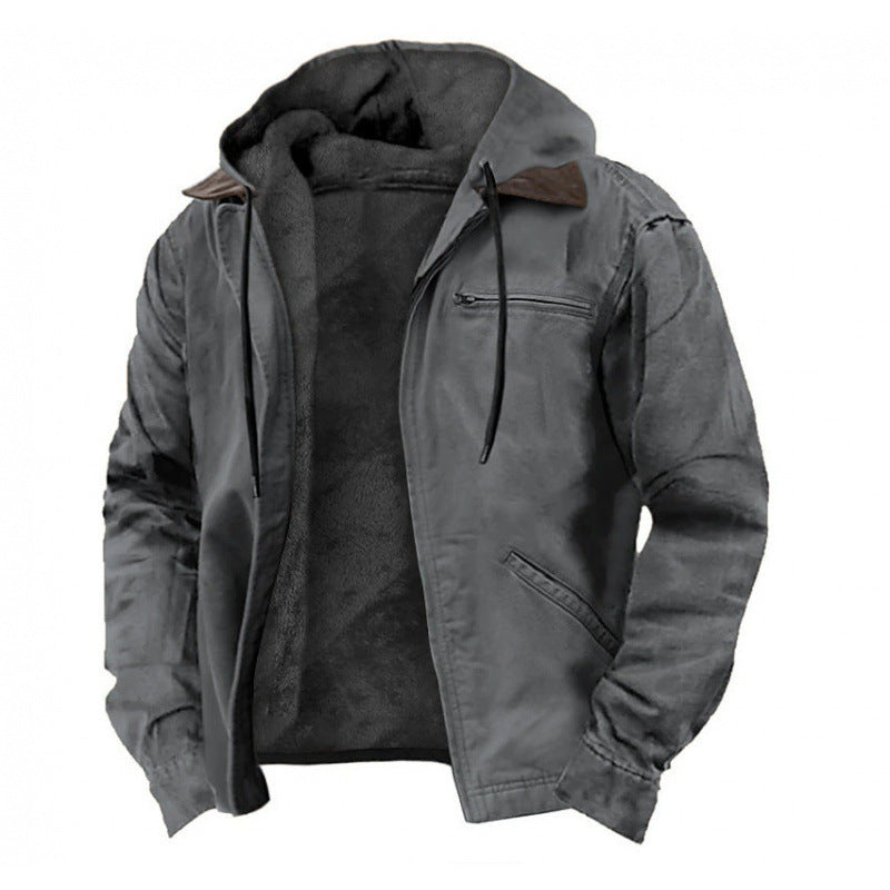 Herren Gefütterte Fieldjacke mit Kapuze und Sherpa-Futter Shop Nory
