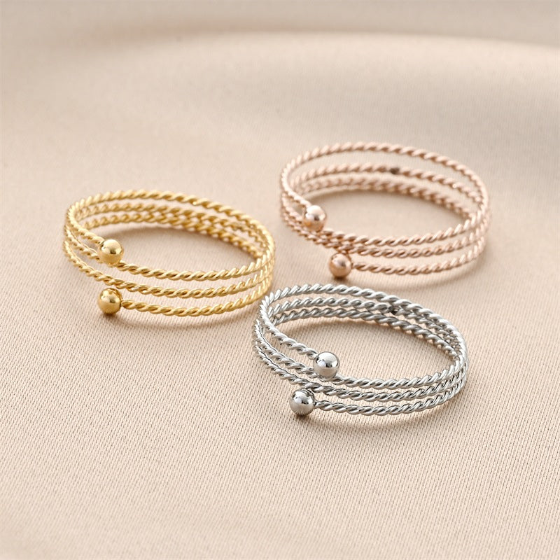 Damen Offenes Armreif mit doppeltem Drahtdesign Shop Nory
