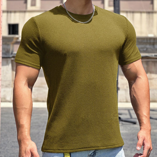 Herren strukturiertes T-Shirt in schlanker Passform mit Rundhalsausschnitt Shop Nory