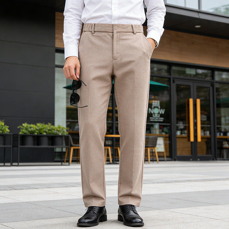 Herren Elegante gerade Tailoring-Hose mit Bügelfalte und feiner Fischgrätstruktur Shop Nory