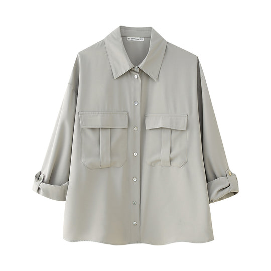 Damen Lockere Blusenjacke und weite Culotte im Set Shop Nory