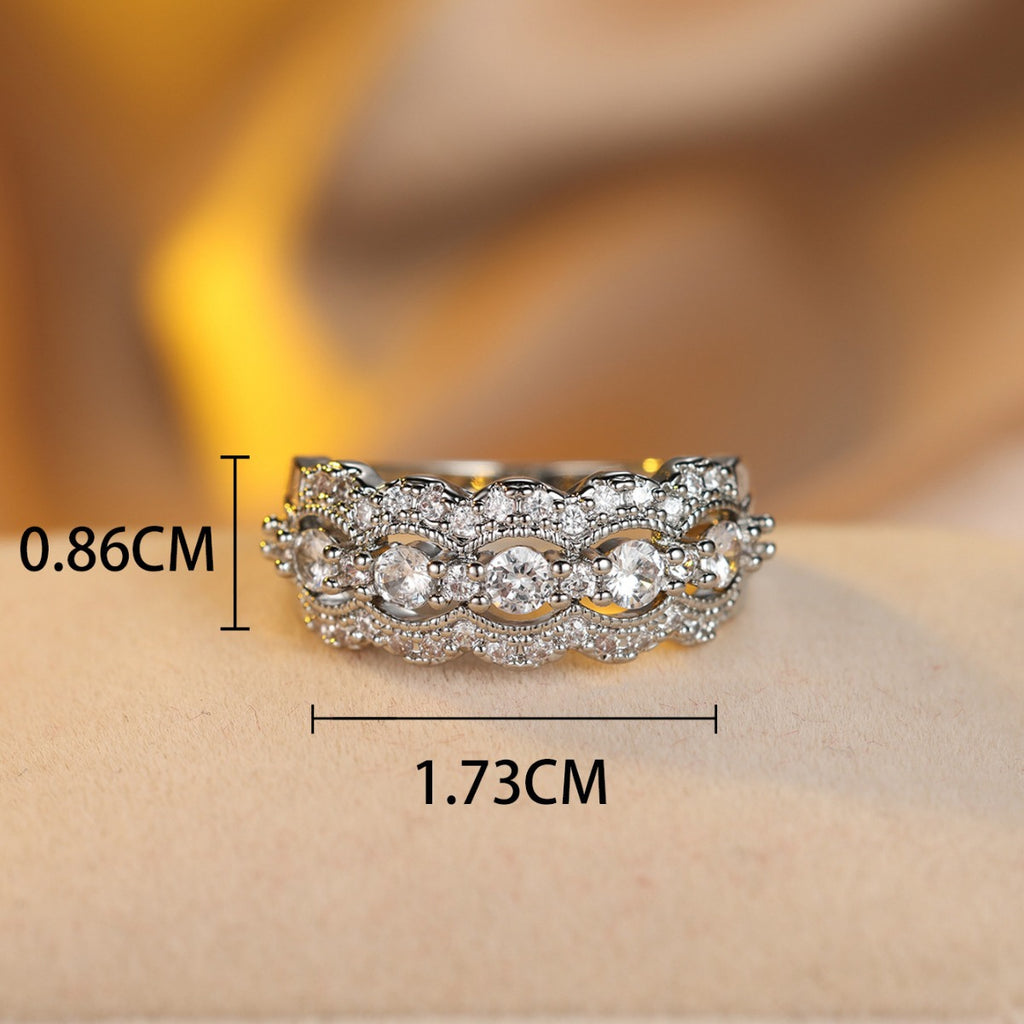 Damen Ring mit kunstvoller Zirkonia-verzierter Fassung Shop Nory