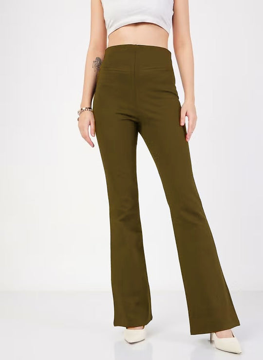 Damen Hochtaillierte Bootcut-Stretchhose mit figurformendem Oberschenkel und weitem Schlag Shop Nory