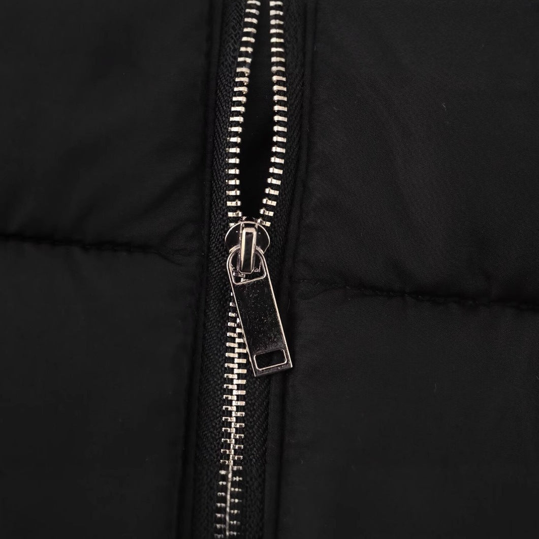 Damen Kurze gesteppte Daunenoptik-Steppjacke mit Stehkragen und Elastikbündchen Shop Nory