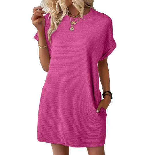 Damen Casual-Kleid mit lässigem Schnitt und praktischen Taschen