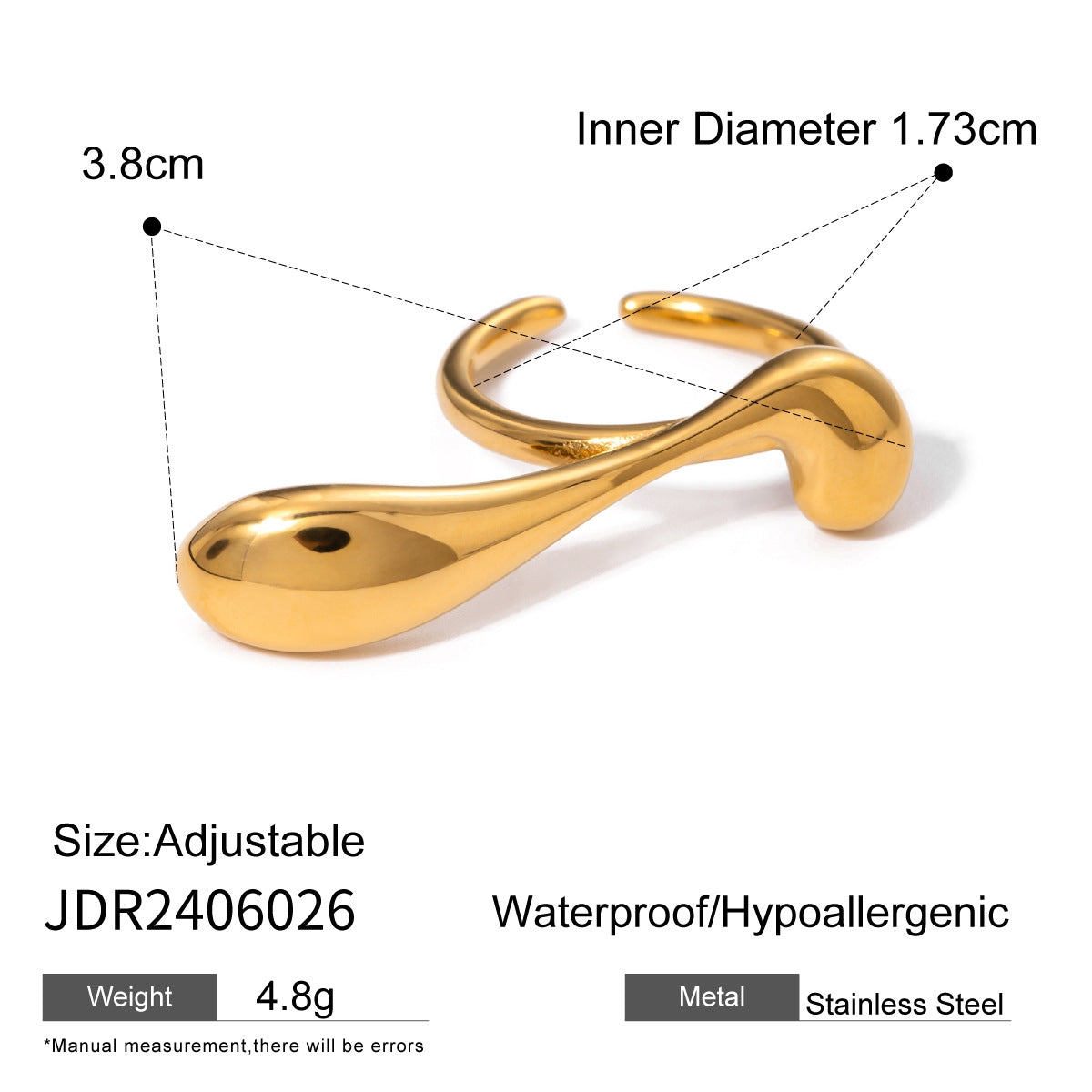 Damen Offenes Armband mit eleganten geschwungenen Designs aus hypoallergenem Edelstahl Shop Nory