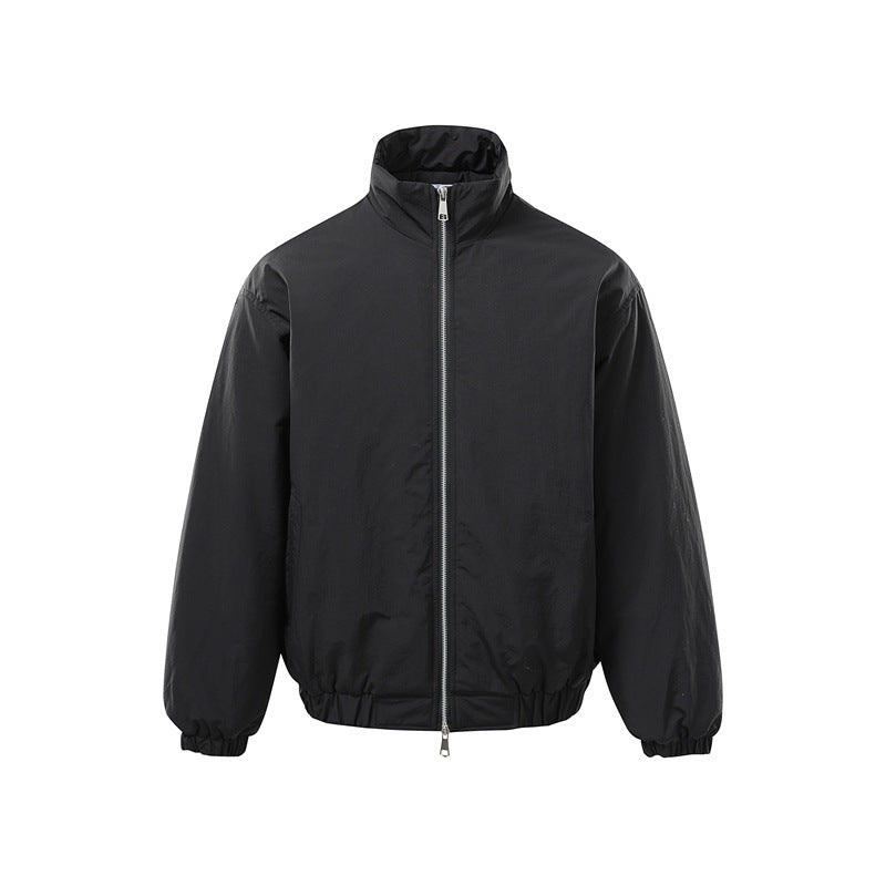 Unisex Boxy-Zipblousonjacke mit winddichter Microfaserhülle, hohem Stehkragen und Zweiwege-Reißverschluss Shop Nory