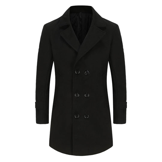 Herren Doppelreihiger City Mantel aus Wollmix mit taillierter Silhouette Shop Nory