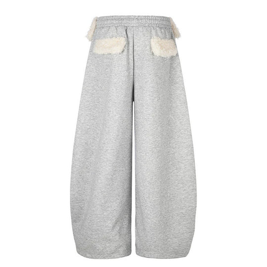 Damen Extraweite Palazzo-Jogginghose mit Teddybund, Kordelzug und Sternstickerei Shop Nory