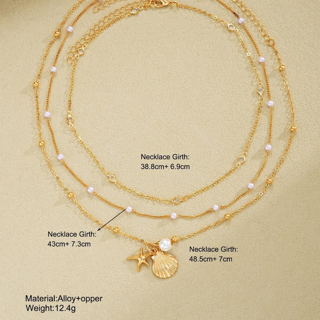 Damen Schmuckset mit mehrlagigen Halsketten und stilvollen Anhängern Shop Nory