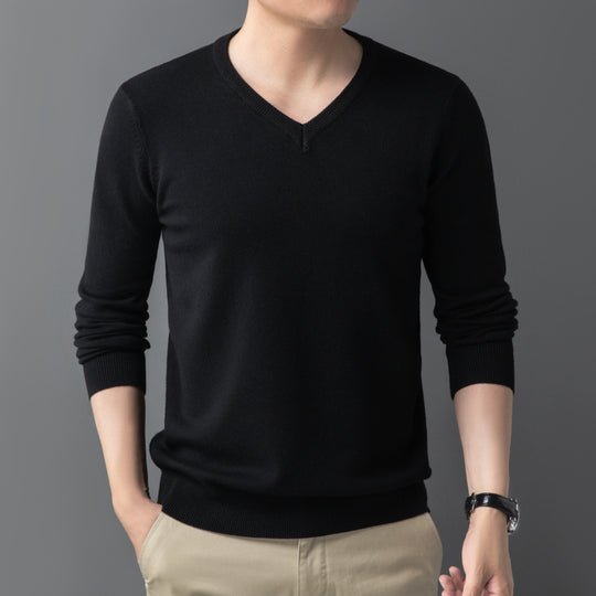 Herren Feiner V‑Ausschnitt Feinstrickpullover in schlanker Passform Shop Nory