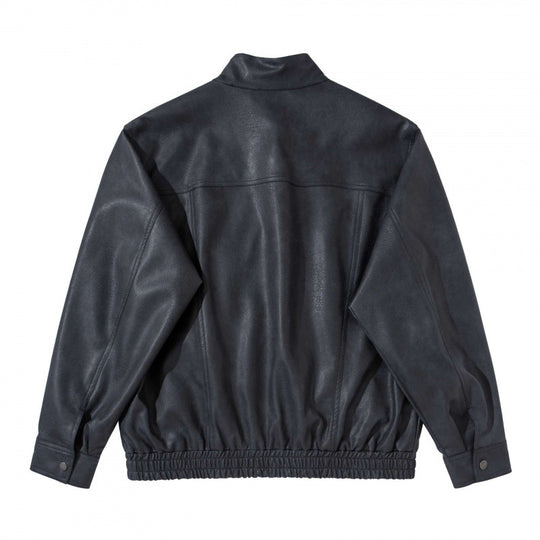 Herren Kurzblouson aus Veloursleder‑Optik mit Stehkragen, Raglanärmeln und elastischem Saum Shop Nory