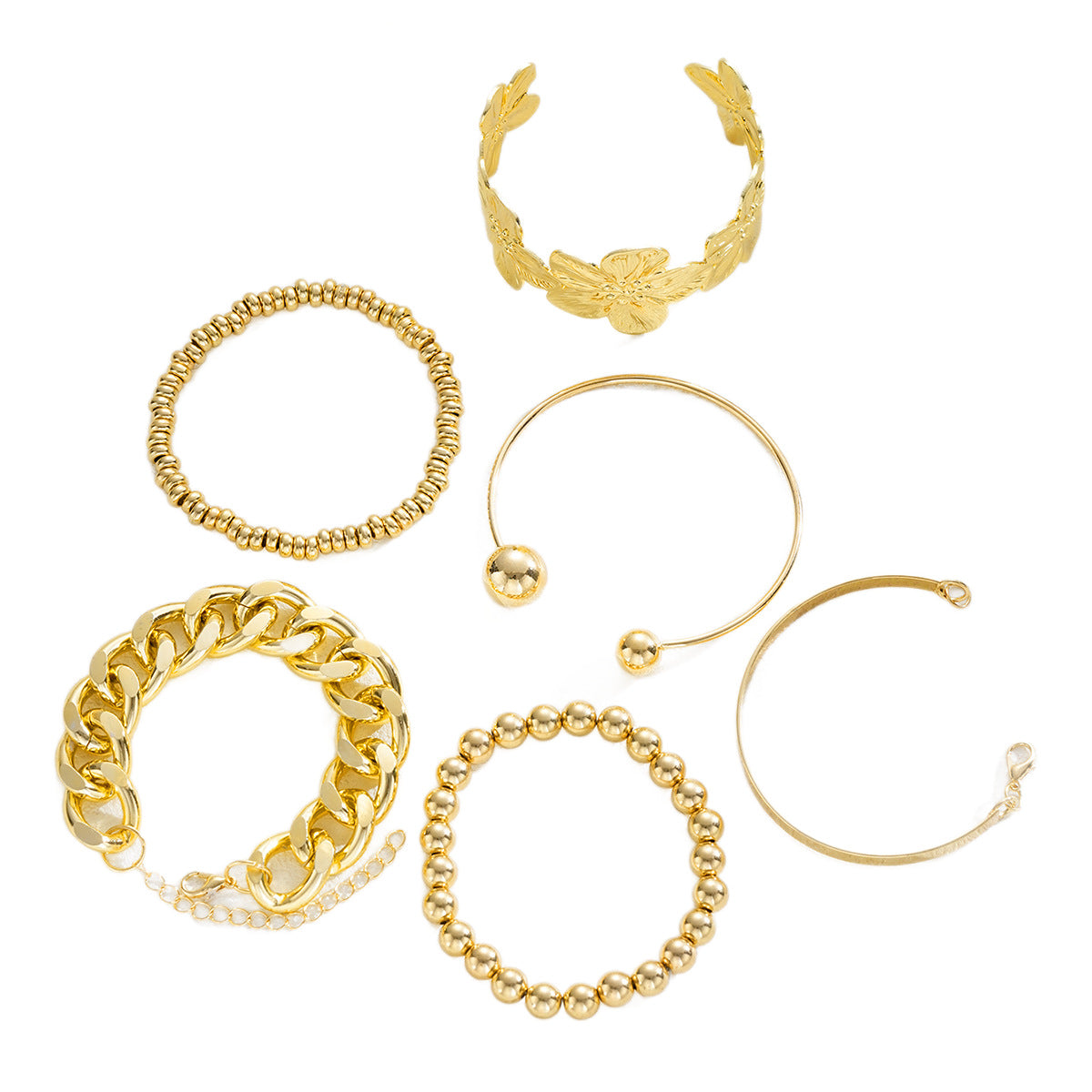 Damen Armreifen-Set mit kunstvollen blumenverzierten Designs Shop Nory