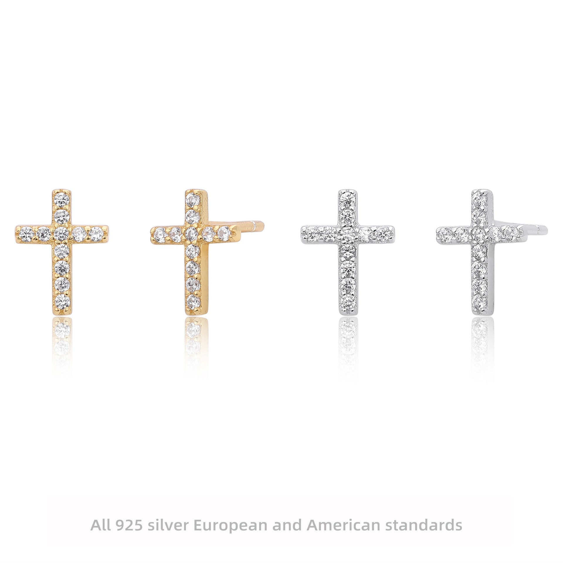 Damen Ohrringe mit elegantem Kreuzdesign aus hochwertigem 925 Sterlingsilber und funkelnden Zirkonen Shop Nory