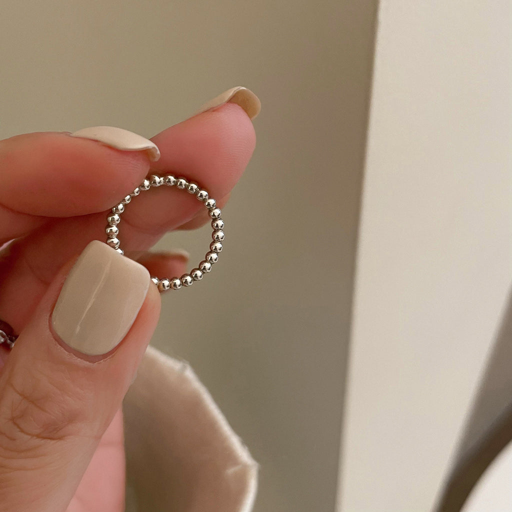 Damen filigraner Glitzerring mit perlenförmiger Struktur Shop Nory