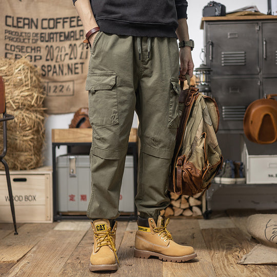 Herren Utility-Cargohose mit Kordelzug, elastischem Saum und Mehrfach-Taschen Shop Nory