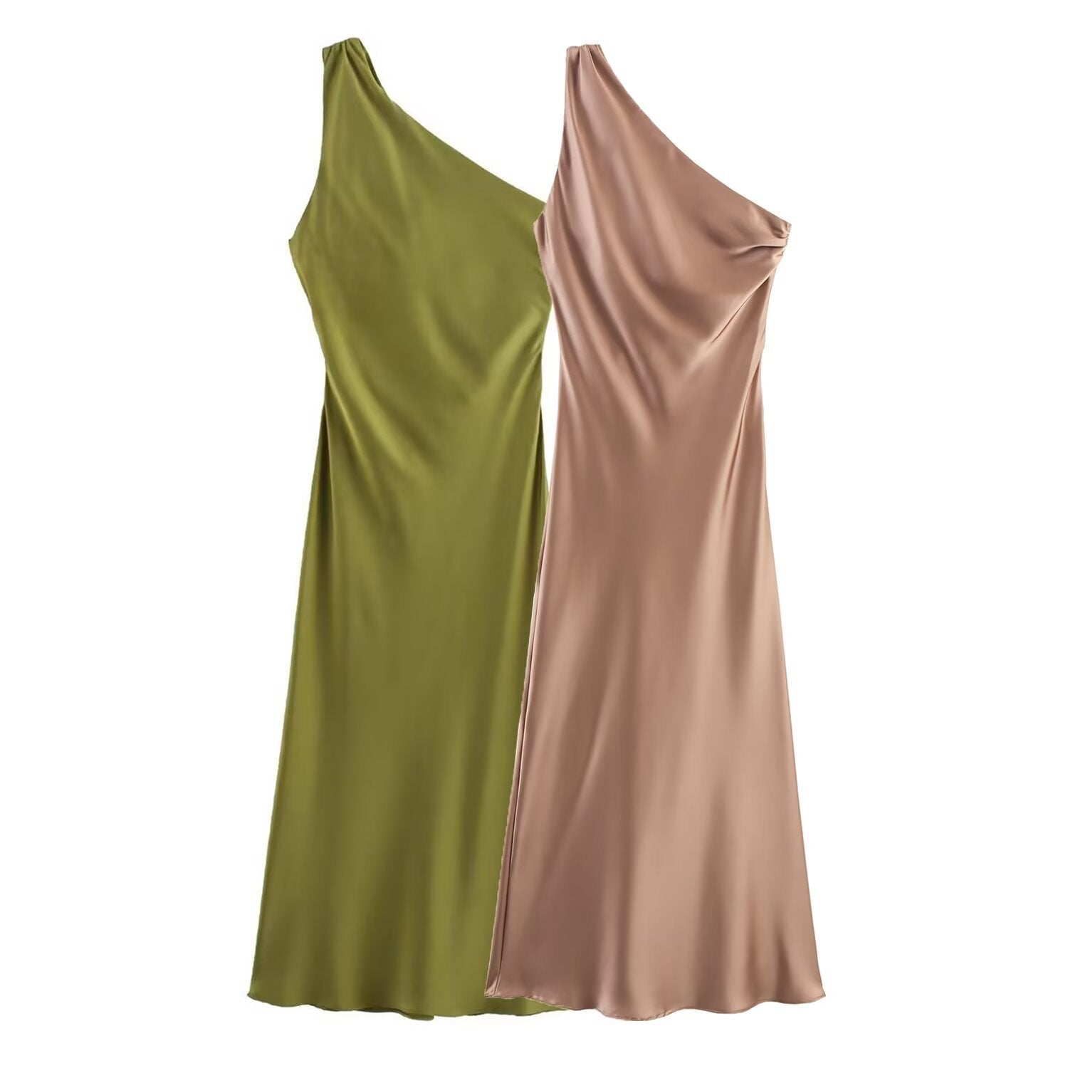 Damen Dekoratives Seidenkleid Shopnory