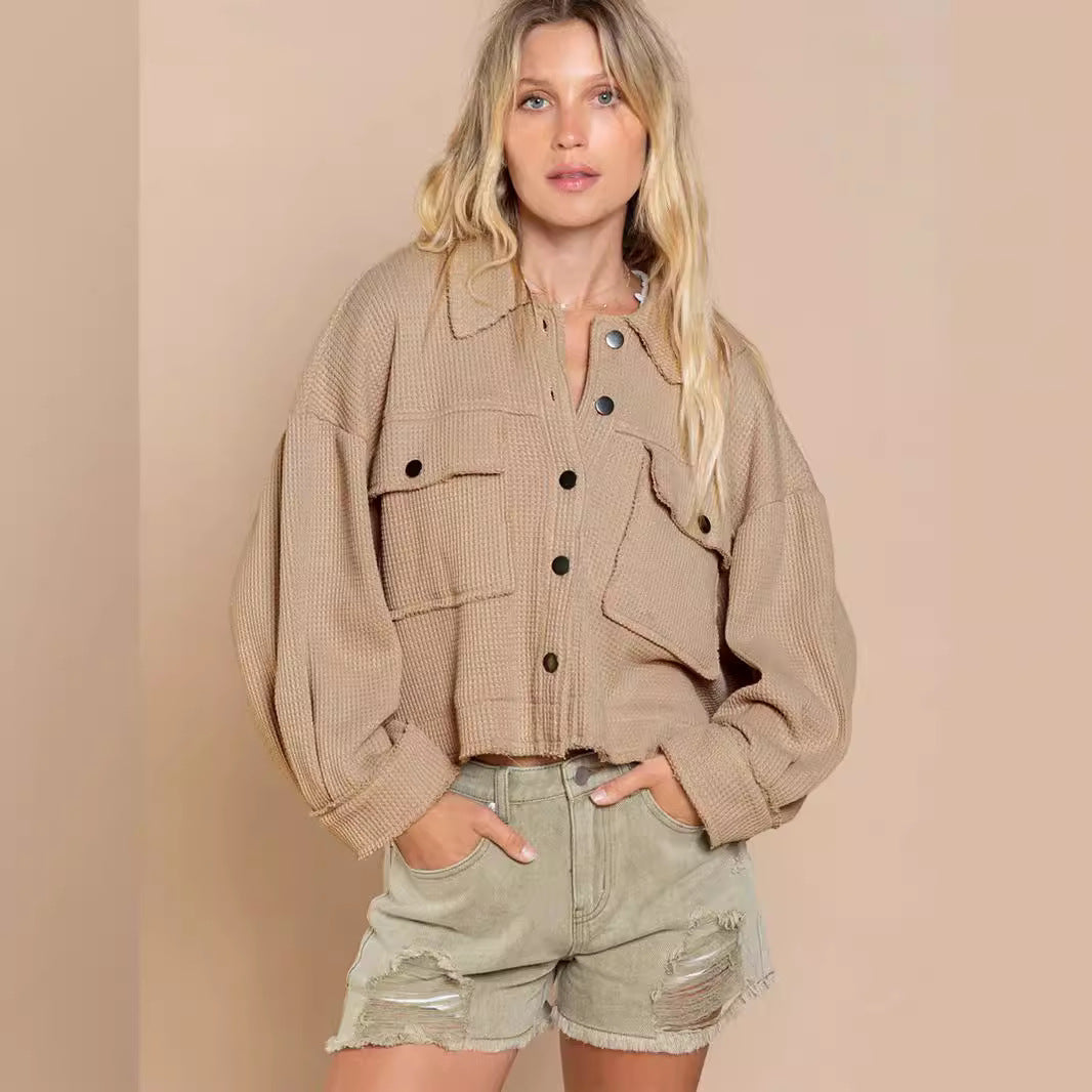 Damen gemütliche Waffle-Jacke