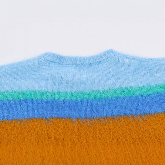Damen Oversize Mohair‑Look Streifenpullover mit Rundhalsausschnitt Shop Nory